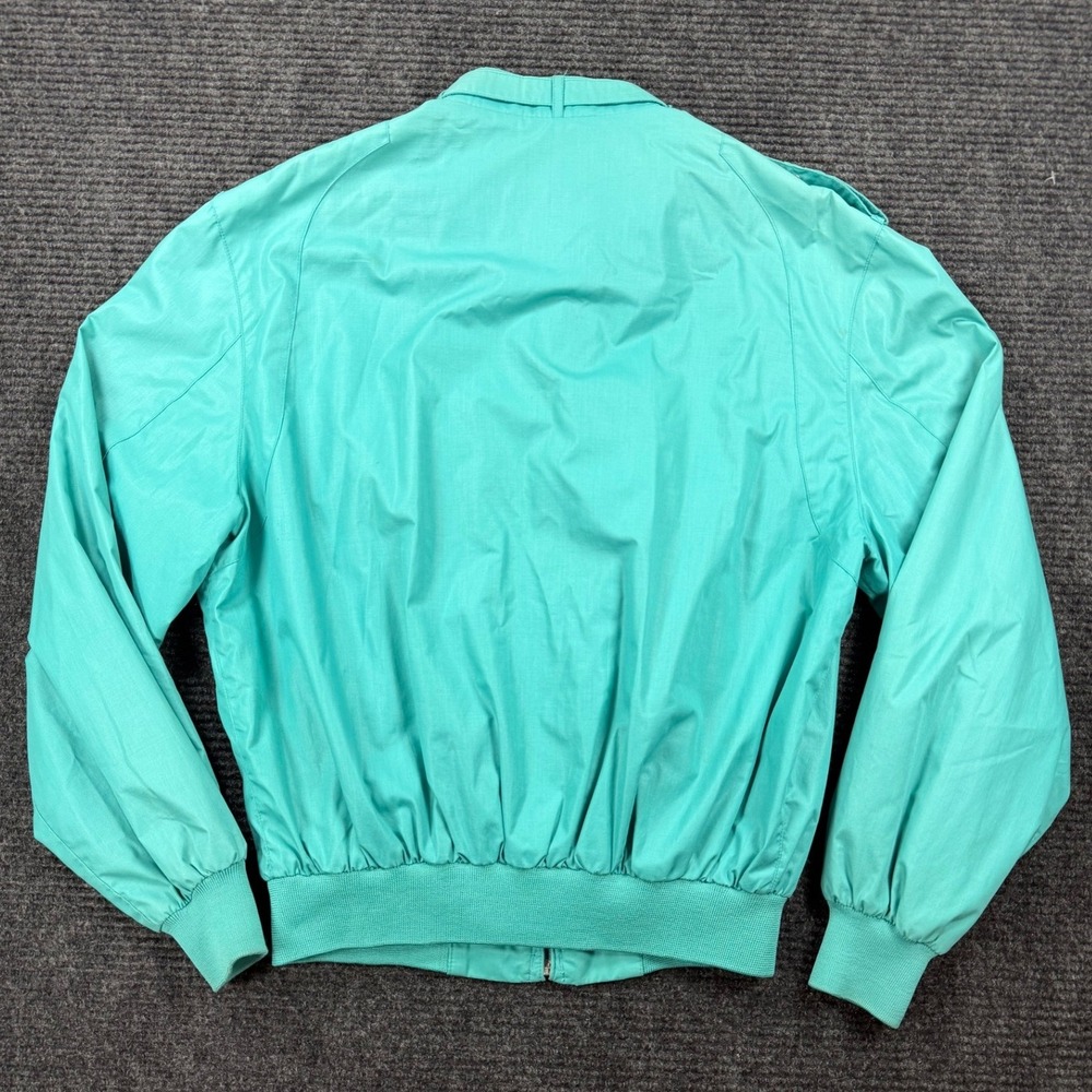 Vintage Members Only Racer Jacket Teal Turquoise 80s Bomber Coat Mens 42 - Picture 11 of 12